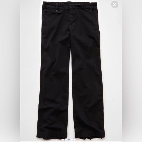 American Eagle stretch low-rise wide-leg khakis in black.Size 16. NWT - Picture 10 of 11